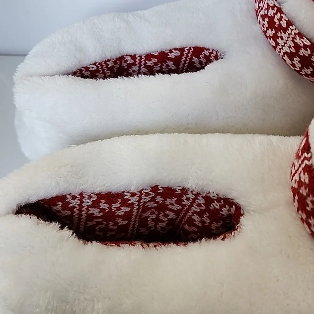 Prince & Fox  Snowman Slippers with Red Accents